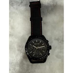 SO&CO New York Men’s Black Multifunction Watch 100M Tachymeter NATO Strap Quartz